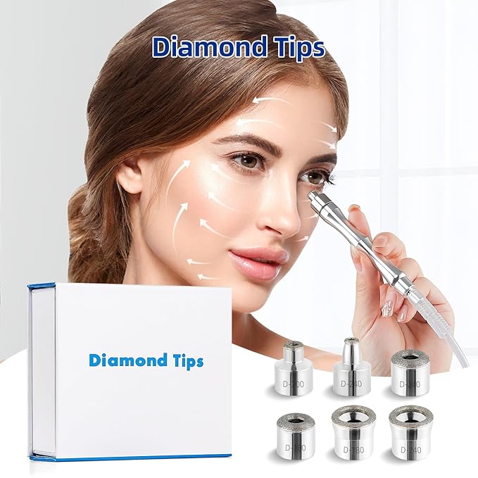 Diamond Dermabrasion Head, Microdermabrasion Accessories 6 Tips, Facial Replacements Dermabrasion Head Replacements Professional Microdermabrasion Tool