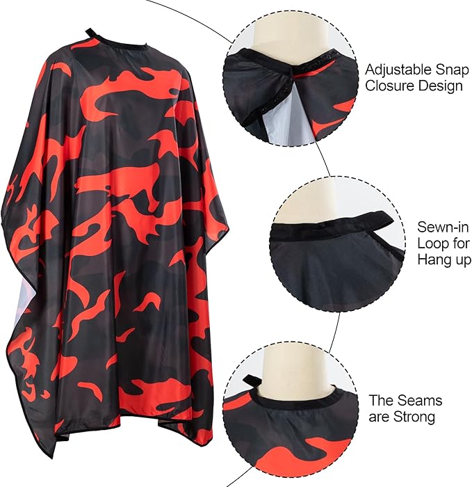 Hair Cutting Kit - Black Hair Cutting Barber Cape Professional Nylon Waterproof Chemical Salon Color Cape for hair stylist, 62" x 54"