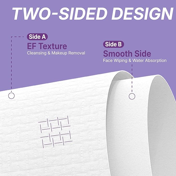 Disposable Face Towels (100 Count) – XL 10"x12" Ultra Thick Facial Cleansing Cloths – Soft Biodegradable Dry Wipes for Sensitive Skin – Lint-Free Makeup Remover Towelettes for Daily Skincare