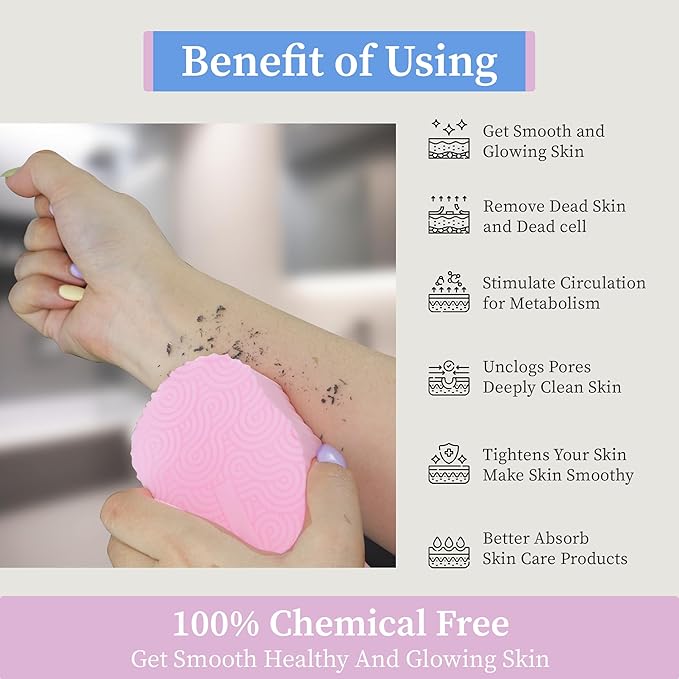 Magic Exfoliating Bath Sponge, 3D Super Soft Exfoliating Bath Sponge, Skin Friendly and Reusable for Adults Children and Pregnant Women Alternative to exfoliating Gloves (Blue + Pink)