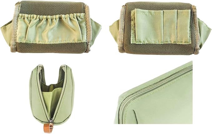Small Makeup Bag for Purse Portable Waterproof Cosmetic Bag Travel Makeup Pouch for Women (Green, Square)