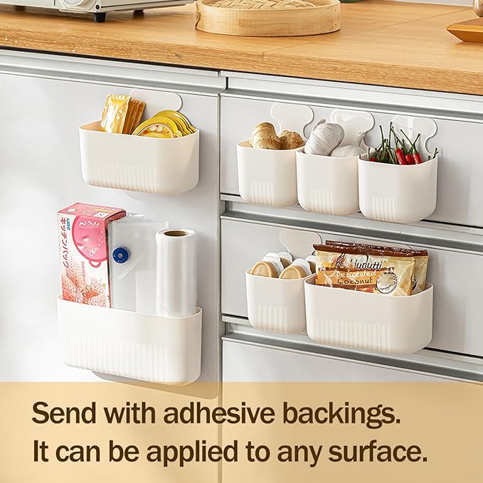 MORNITE Magnetic Cup Storage Holder for Fridge, Locker Magnetic Organizer Bin Basket for Pen,Mail,Card,Laundry,Board,Middle Size,White