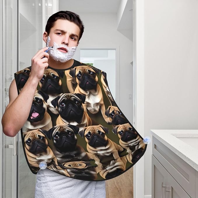 Pansy Perfection Print Beard Bib Shaving Apron, Beard Hair Trimming Cape Gift For Dad