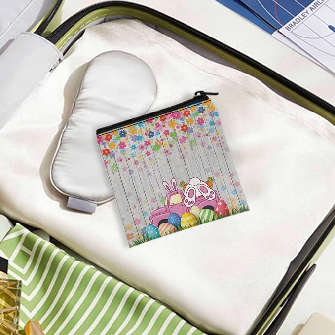 Easter Floral Bunny Bag Convenient Period Bags Waterproof Portable Novelty Sanitary Napkin Organizer for Women