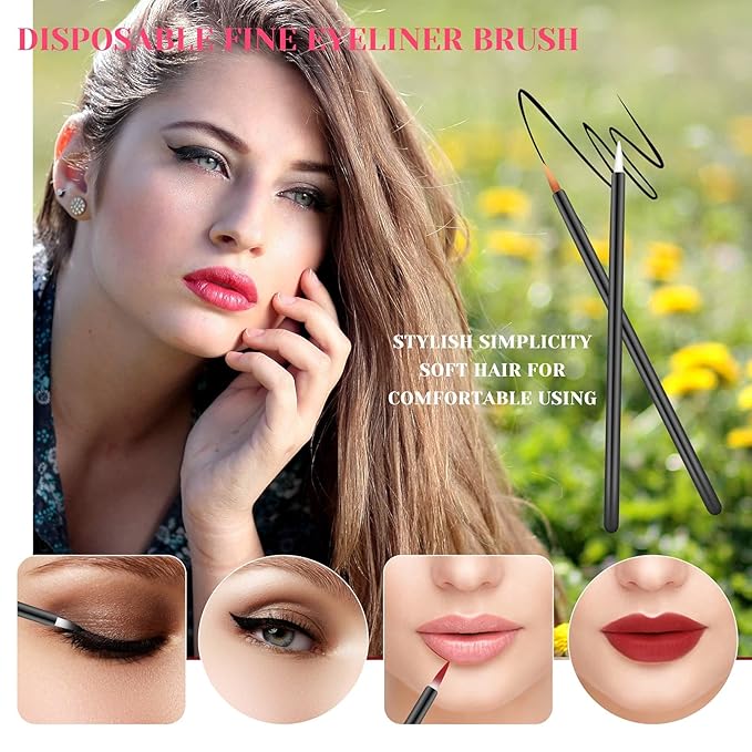 Shynek Makeup Mixing Tray with Disposable Accessories Kit - Mascara Wands, Lip Applicators, Hair Clips & Organizer Box