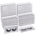 Stockroom Plus Empty Clear Eyelash Storage Case - Protect & Organize False Eyelashes - Store Magnetic Lashes & Lash Clusters - Travel Makeup Case Organizer - 30 Pack, Silver, 4.4 x 2 in