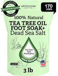 Aromasong Tea Tree Foot Soak with Magnesium Flakes and Dead Sea Foot Soaking Salts - Pedicure Tea Tree oil foot Soak for Dry Cracked Feet-Athlete's Callus Remover- Eliminates Odor- Packaging may vary