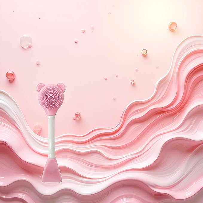 Pink Facial Cream Spatula Silicone Face Mask Brush Mask Beauty Tool-Double Heads Skincare Applicator Tools for Apply Cream Facial Masks