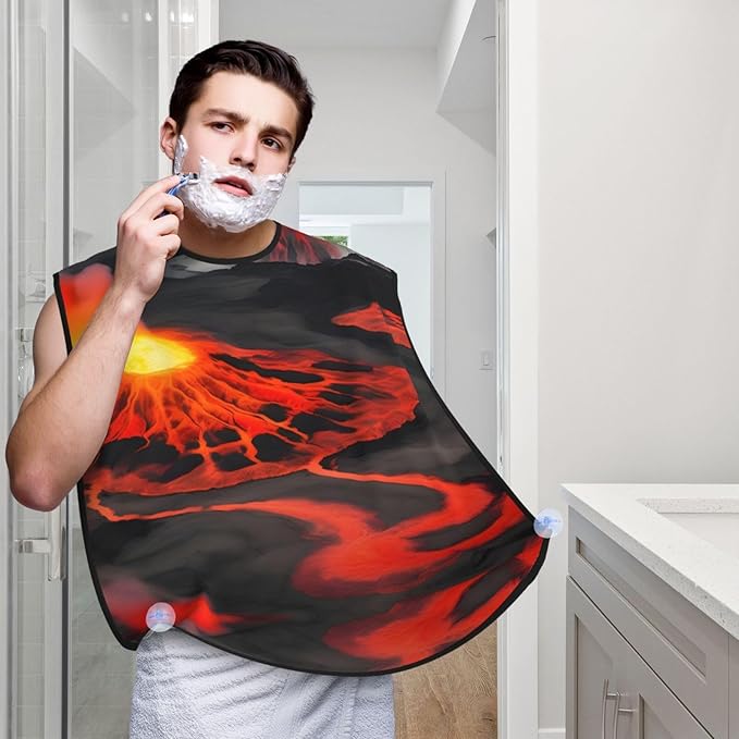 Cute Black Pug Dog-Standard-Scale-2_00x Print Beard Bib Shaving Apron, Beard Hair Trimming Cape Gift For Dad