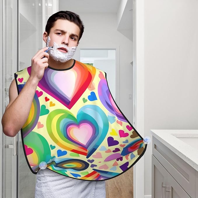 Purple Music Notes Print Beard Bib Shaving Apron, Beard Hair Trimming Cape – For Dad