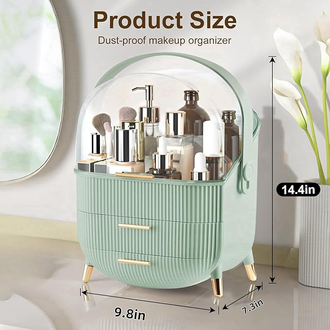 Egg Makeup Organizer, Egg Shape(Oval) Makeup Storage Box Countertop Portable Vanity Cosmetics Organizer