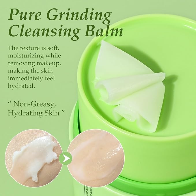 KYDA Gentle Grinding Cleansing Balm, One Step Makeup Cleansing Oil with Hyaluronic Acid, Non-Greasy Sorbet Texture, Nourishing Make Up Remover Balm, Vegan Skin Care for All Skin Types, 1.58 Fl Oz