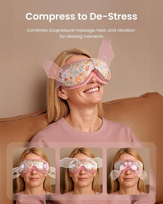 RENPHO Mothers Day Gifts for Mom, Eye Massager with Heat Birthday Gifts for Dad Women Men Her Him Eye Mask for Migraines, Eye Care, Migraine Relief Eyeris 1