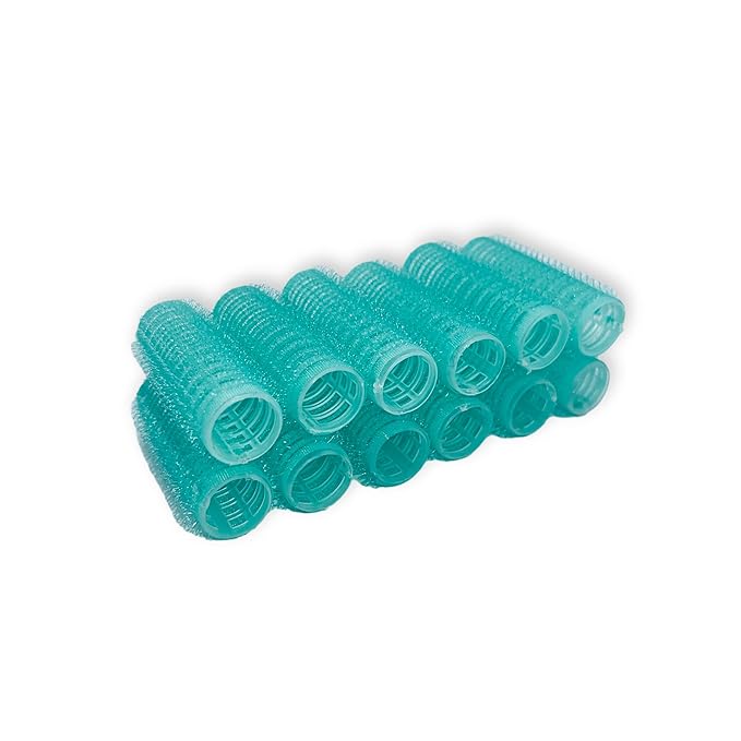 12PCS Flexi Rod Hair Roller For Medium Short Hair, Heatless Roller Hair Curler For Bangs, Aquamarine blue