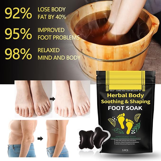 25PCS Herbal Body Detox Foot Soak Beads, Detox & Shaping Cleansing for Men and Women, Daily Rebody Body Detoxingherbs Foot Soak Beads for a Relaxing and Soothing Experience (5 Pack /25 PCS)