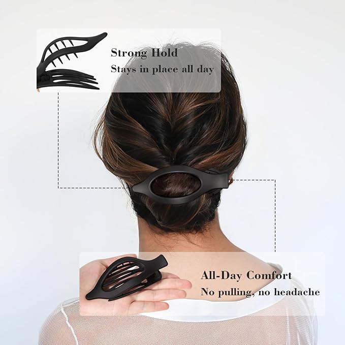 12 PCS Flat Hair Clips for Women - 3 Styles Flat Claw Clips for Thin Thick Hair, Strong Hold Hair Accessories
