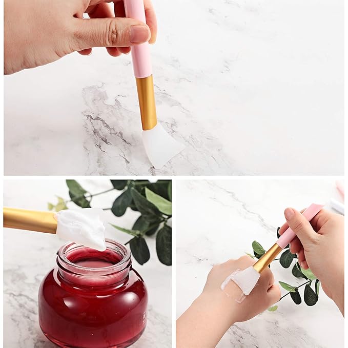 Patelai 20 Pieces Soft Silicone Facial Mud Applicator Clay Tools Face Mask Brushes Beauty Tools for Sleeping Mud Mask Hairless Body Lotion and Body Butter