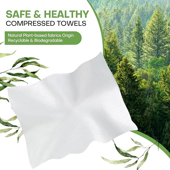 Compressed Towel 300 PCS Disposable Face Towels, Mini Portable Tablets Coin Tissue Compressed Cotton Hand Wipe Disposable Washcloths for Travel Camping Home Outdoor