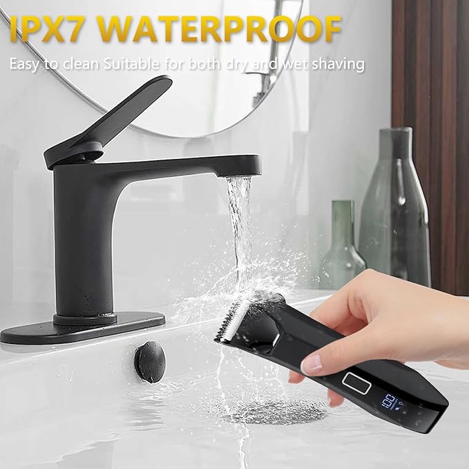 Manscaper Trimmer for Men, 2-in-1 Ball & Body Hair Groomer - Pubic & Groin Hair Shaver with Dual-Head, No-Nick Shaving, Smooth Grooming - Lightweight, Travel Lock, IPX7 Waterproof & LED Display