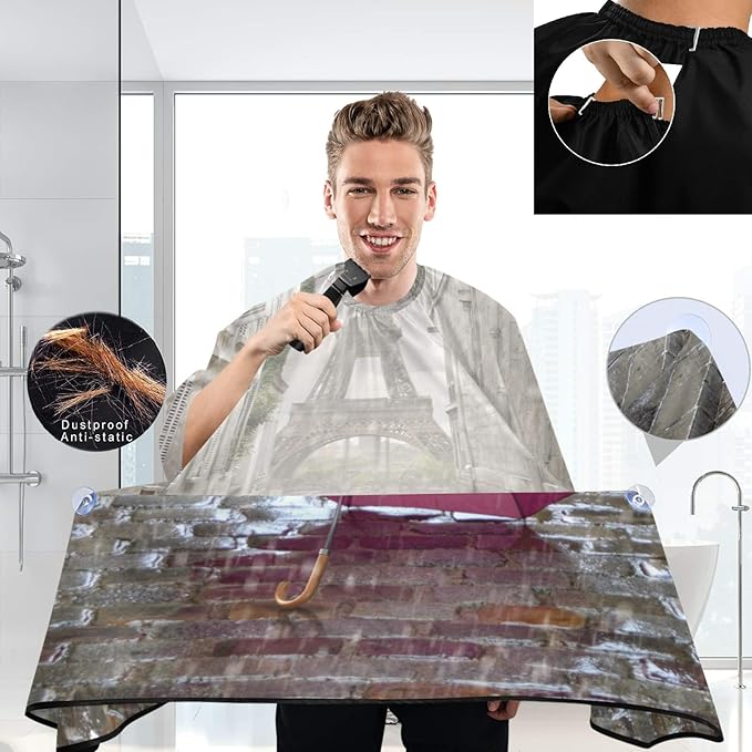 visesunny Professional Barber Cape Polyester Hair Cutting Salon Cape Apron Anti-Static Beard Bib Grooming Apron