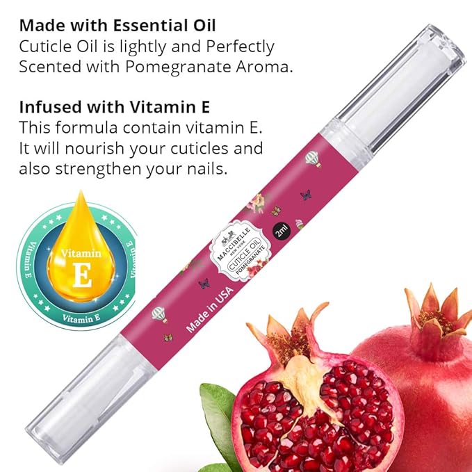 Maccibelle Pure Cuticle & Nail Oil Pen 2ml Heals Dry Cracked Cuticles (Pomegranate + Lavender)