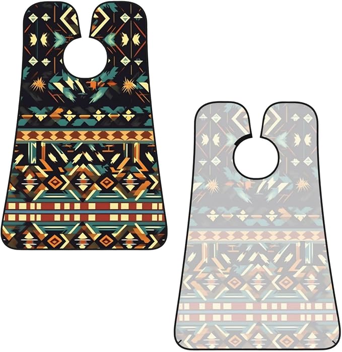 Native American Patterns Print Beard Bib Apron For Men, Beard Hair Catcher For Men Shaving Trimming,Beard Cape Cloth