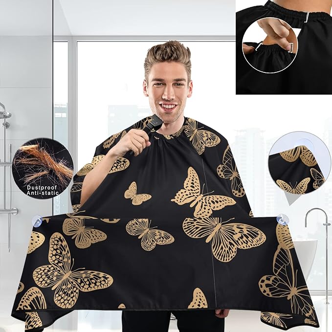 visesunny Professional Barber Cape Polyester Hair Cutting Salon Cape Apron Anti-Static Beard Bib