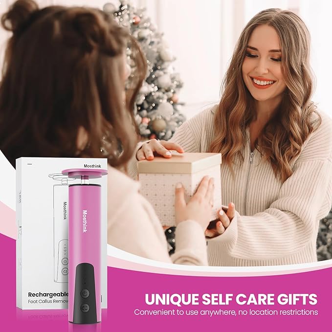 Electric Foot Callus Remover, 2 in 1 | 6 Speed Adjustable Foot File Nail Grinder with Sandpaper Disks, Professional Sander Pedicure Tool for Feet Dead Skin, Self Care Gifts for Women Mom Lover Friends