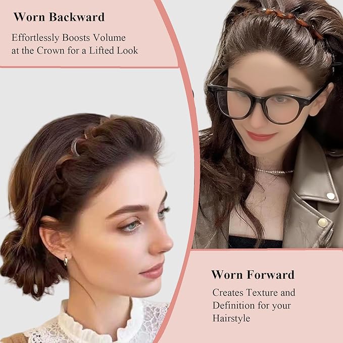 6Pcs U Shape Fashion Tooth Hair Comb Headband,High Cranium Headbands for Women's Hair, Reversible Korean Headbands with Teeth ﻿ (Mix 6Pcs, M)