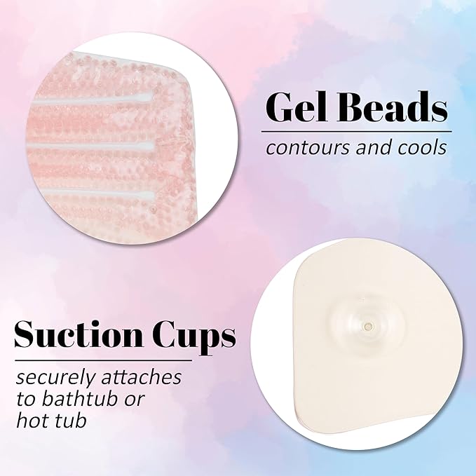 Expressions Spa Pillow with Glitter Gel - 1pc Cooling Spa Pillow for Bathtub and Hot Tub Relaxation | Luxury Bath Products & Spa Accessories for Women
