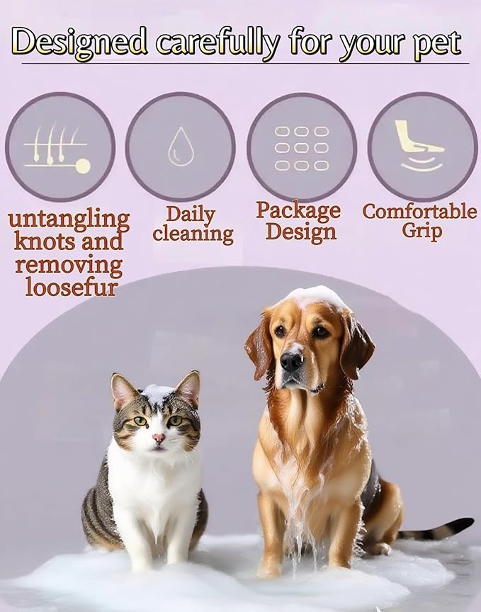 Pet Grooming Tools Kit-9 Packs Dog Cat Grooming Kit Dog Cat Grooming Supplies Dog Cat Brush Set Dog Nail Clippers and Cat Trimming Tools for Short and Long Hair Dog Cat Grooming