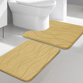YIHOUSE Memory Foam Bathroom Rug Sets 2 Piece, Ultra Absorbent Bath Mat for Bathroom - Non-Slip Machine Washable & Dry Quickly, 2 Piece Bathroom Mat Set,Beige