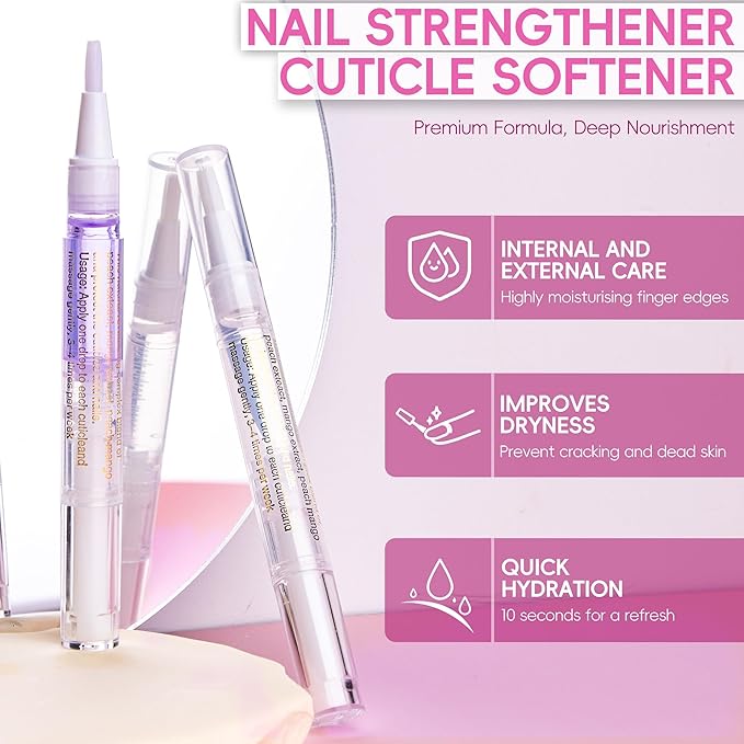 2PCS Cuticle Oil Pen for Nails,Nail Oil Pen for Nail Care,Cuticle Oil for Nails with Nail File,Nail Oil Cuticle Prevent Dry Cracking and Hangnails,Deep Nourishment(Lavender & Osmanthus flowers)