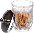 Qtip Holder,10 Oz Clear Glass Apothecary Jars with Silver Lids for Bathroom Organization & Desk Storage,Thick Glass Apothecary Jars for Q-Tips,Cotton Rounds, Jewelry,Candy,Round
