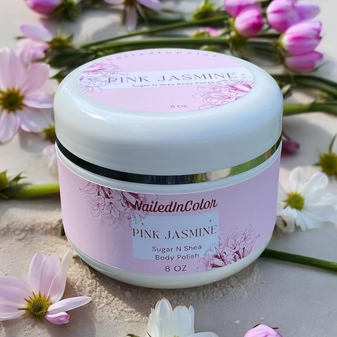 Pink Jasmine- Sugar N Shea Body Polish-Women's Skin Care-Scented Shower Scrub-Ladie's Sugar Scrub-Exfoliant-Moisturizer