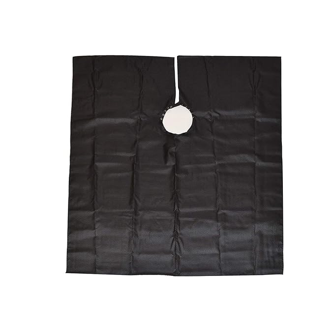 BD Barber Seersucker Classic Barber Cutting/Styling Cape, Classic Style, Soft, Machine Washable Nylon Fabric, Repels Hair, Snap Closure at Neck, Solid Black, 45 x 54 inches