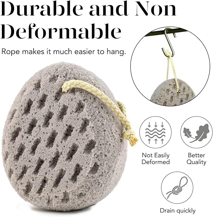 BAIMEI IcyMe Bath Sponge, Sponge Loofah Body Scrubber, Shower Pouf Cleaning Loofahs Sponge, Shower Use Sponge (Pink Grey)
