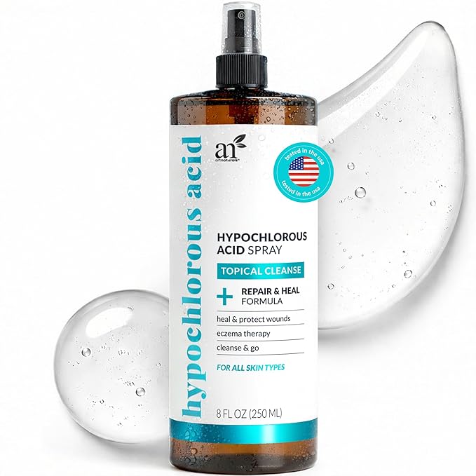 Artnaturals Hypochlorous Acid Face & Skin Spray – Gentle Daily Facial Mist, pH-Balanced, Fragrance-Free, Soothing Cleanser for Sensitive Skin – 8 fl oz