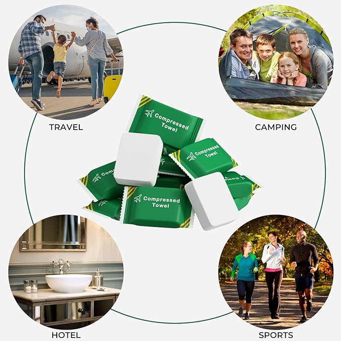 Disposable Towel Compressed Towel Tablets, Disposable Face Compressed Towels Large Size Coin Tissue Portable Washcloth Reusable for Travel Camping Hiking Outdoor Sports Beauty Salon SPA 28 PCS