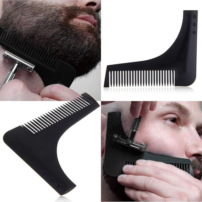 Beard Bro Beard Shaping Tool Sex Man Gentleman Beard Trim Template hair cut hair molding trim template beard modelling tools (Black)