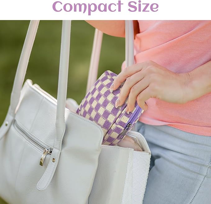 4Pcs Sanitary Napkin Storage Bag, Portable Period Bag for Teen Girls Woman, Pad Pouch Tampon for Purse, Reusable Zipper Period Pouches for Teen School Office Travel Feminine Care Organizer, Plaid
