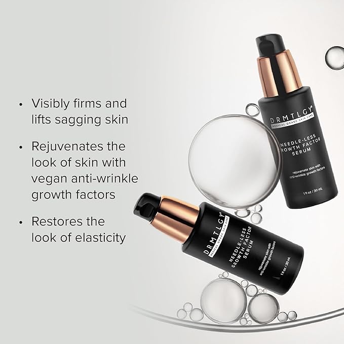 DRMTLGY Needle-less Growth Factor Serum for Face – Multi-Peptide & Hyaluronic Acid Facial Serum, Firming & Lifting, Skin Barrier Support & Wrinkle Care