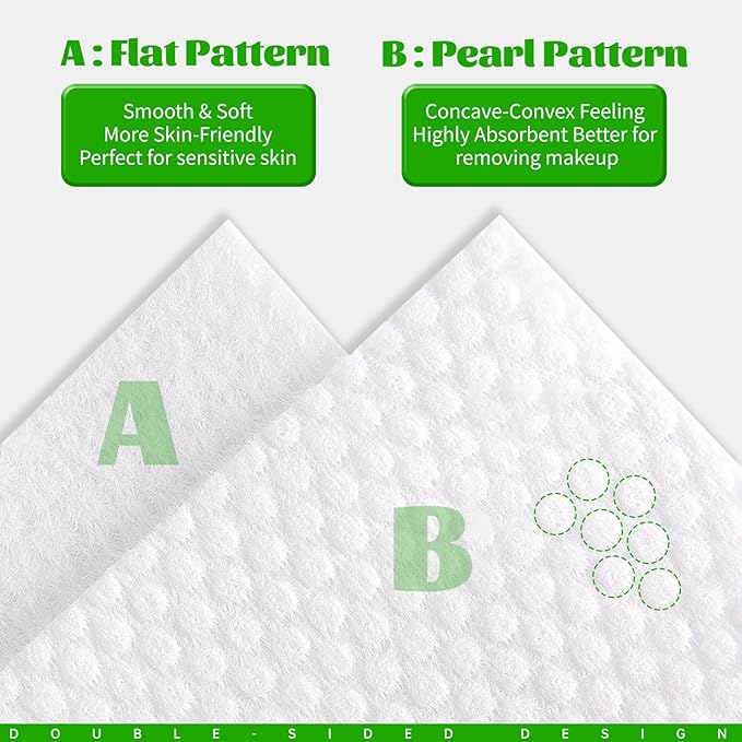 Disposable Face Towels 100 Count, Biodegradable Facial Towels for Sensitive Skin, Ultra Soft & Thick Face Cloth, Lint- free Dry Wipes for Makeup Remover, Skincare and Cleansing (2 Pack)