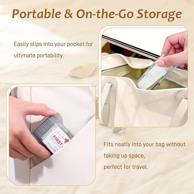 7 Pcs Travel Cotton Swab Holders – Mini Dustproof Swab Cases for Makeup, Cotton Balls, Floss, Hair Ties & Small Cosmetic Storage
