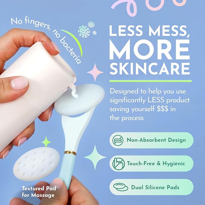Serum Applicator for Face Lilac Pink Reusable Skincare Applicator Serums, Oils, Medicated Ointments, Sunscreen, Makeup, Face Cream Applicator, Cooling & Warming Face Massager Tool by LUNAESCENT