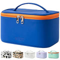 Meiyuuo Makeup Bag Large Cosmetic Bags for Women Girls Cute Travel Zipper Pouch Toiletry Organizer for Beauty Essentials Waterproof (Navy Blue)