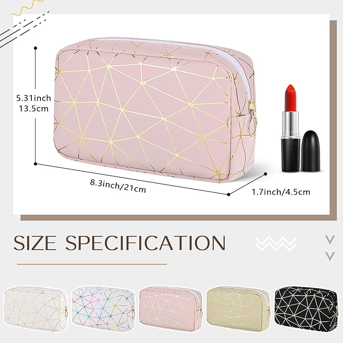 Period Bag for Girls Womens, Leather Sanitary Napkin Storage Bag, Portable Menstrual Pad Bag Period Pads Pouch (Pink Gold)