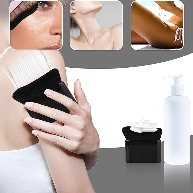 Self Tanning Brush, Self Tanner Applicator Blend Brush for Beauty Tan Bronzer, Foundation Makeup Spray Tan Blending Body Brushes for Face Leg(Black)