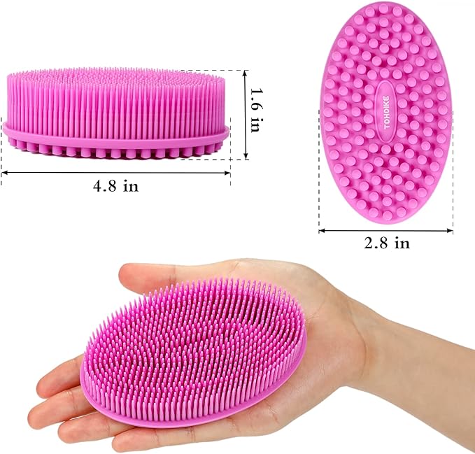 TDHDIKE Silicone Body Scrubber Loofah - Set of 3 Soft Exfoliating Body Bath Shower Scrubber Loofsh Brush for Sensitive Kids Women Men All Kinds of Skin