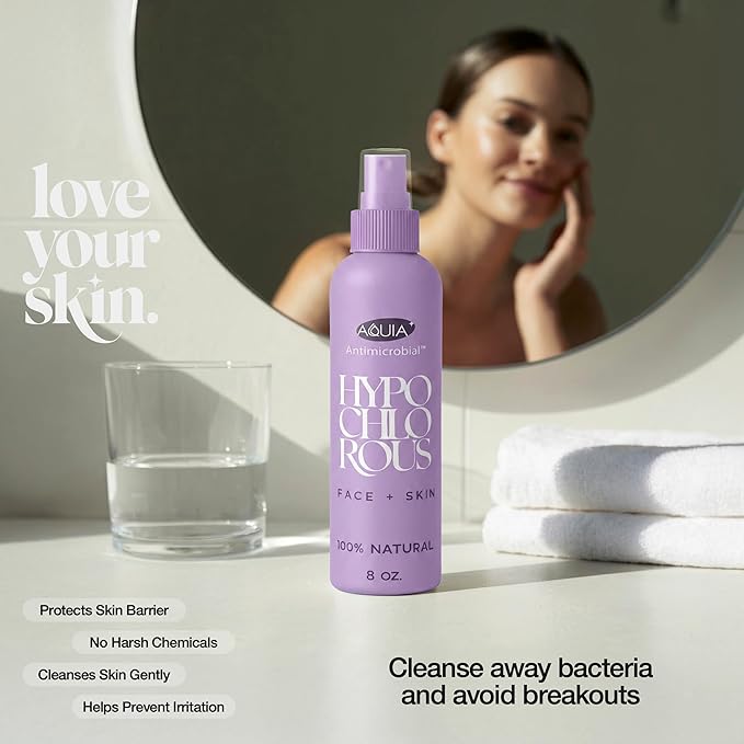 Hypochlorous Acid Spray for Face and Skin; Facial Cleanser | 8oz Face Mist Hypochlorous Acid Spray for Skin, Acne, Rash, Eczema, Wound | Antimicrobial Facial Cleanser Acne Sprays; Smart Skincare